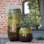 Floreira de Cermica Olive Verde Escuro