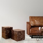 Marble Coffee Table Cubo Burgundy