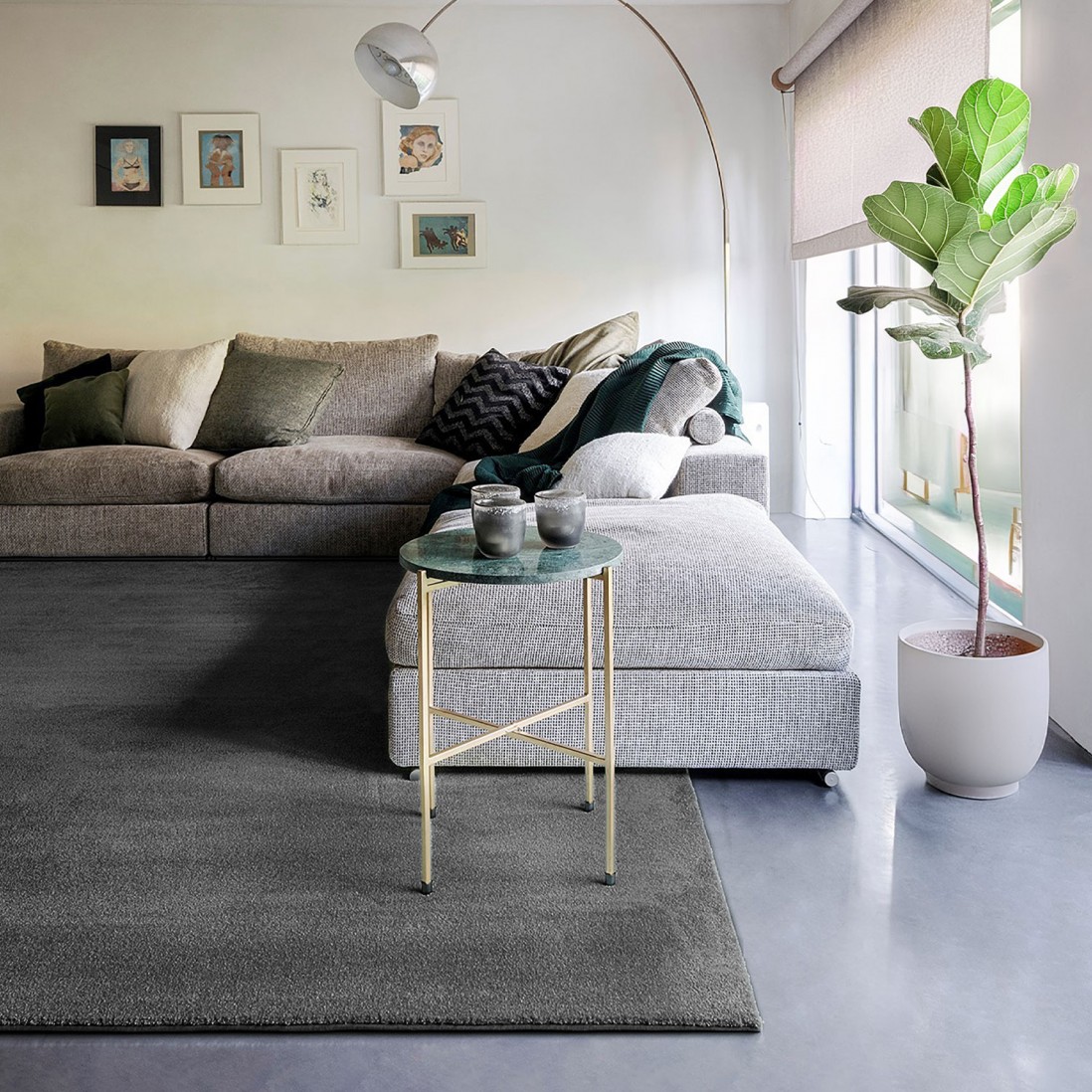 Custom Rug Altino 97 Dark Gray