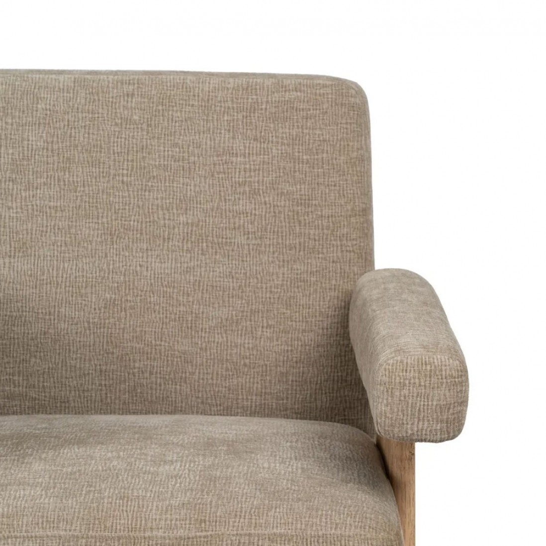 Wood and Fabric Armchair 614 Beige