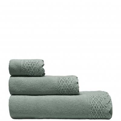 Lace 100% Cotton 3 Towels Bath Set Dry Green