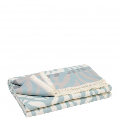 Leo Carded Blanket Aqua