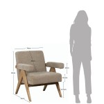 Wood and Fabric Armchair 614 Beige