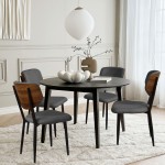 Silla de Comedor de Madera y Tejido Pantin Gris