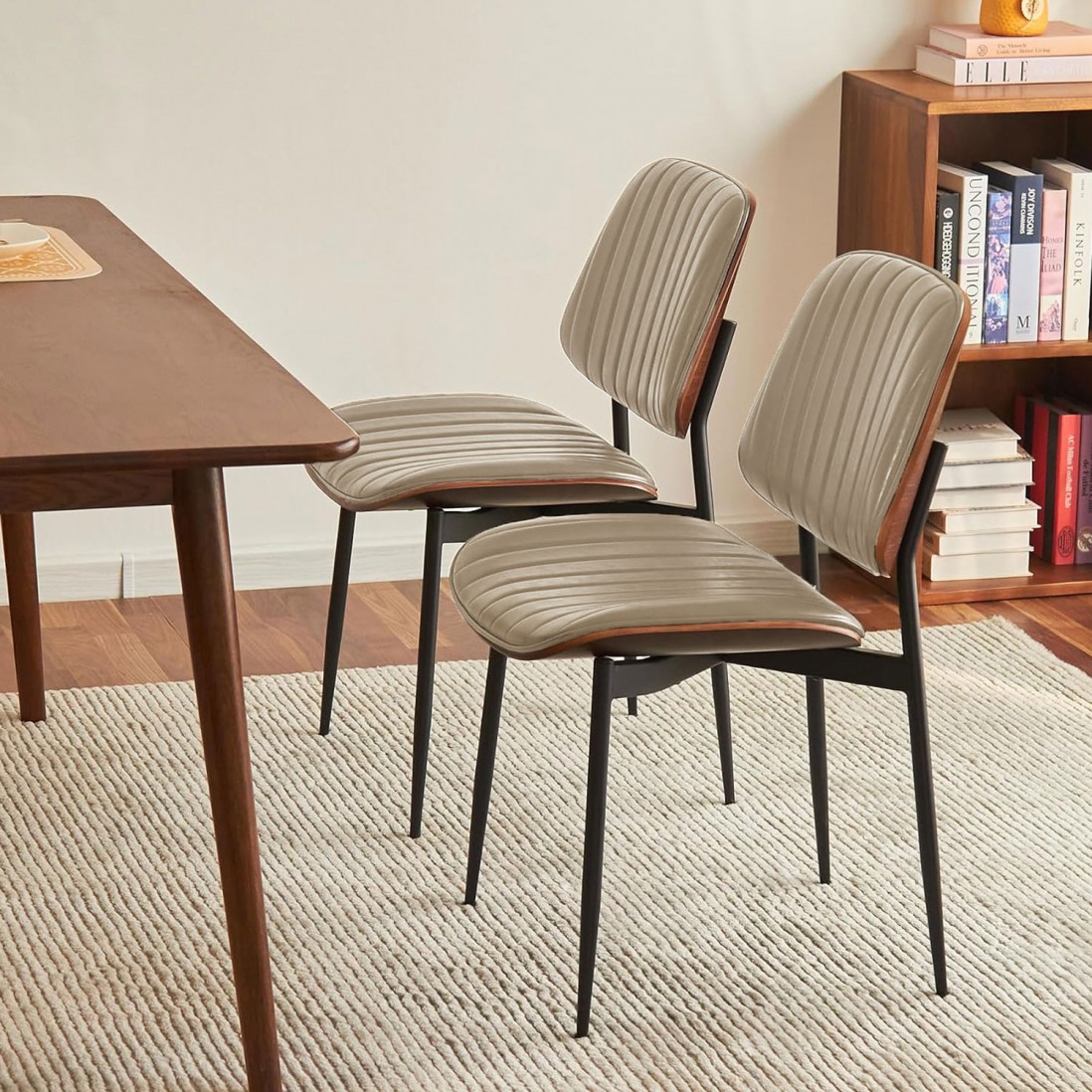 Silla de Comedor de Madera y Polipele Sevres Crema