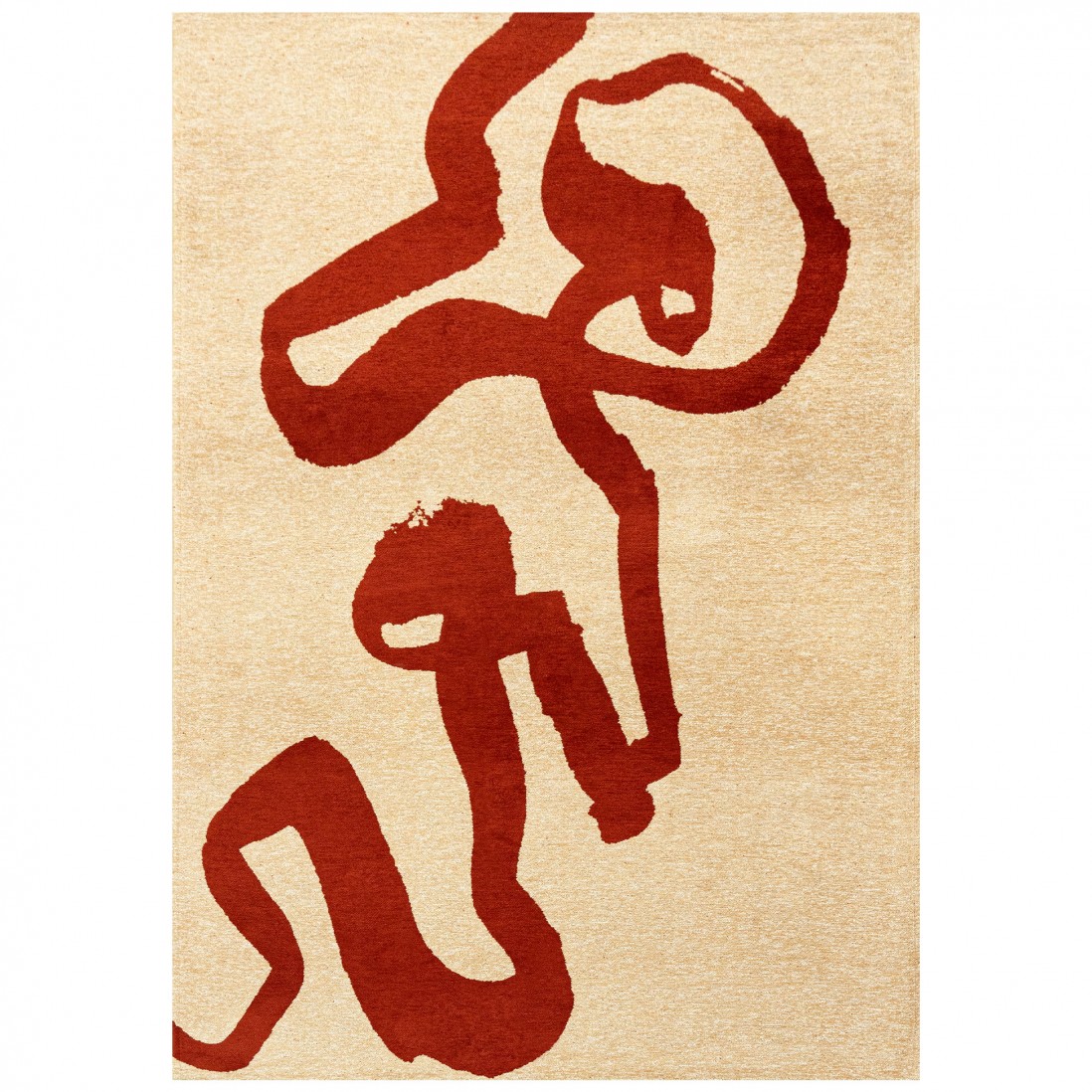 Abstract Area Rug Lace Chenille 9847 Red