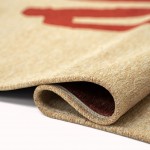 Abstract Area Rug Lace Chenille 9847 Red