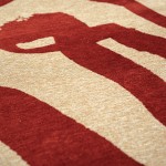 Tapete Redondo Abstrato Lace Chenille 9847 Vermelho