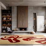 Abstract Area Rug Lace Chenille 9847 Red