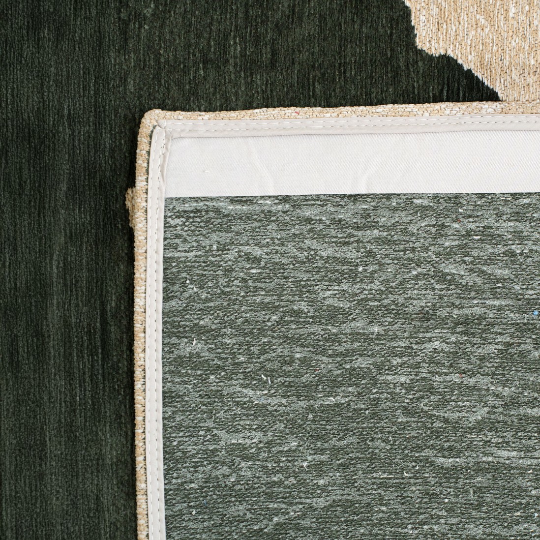 Abstract Area Rug Lace Chenille 9848 Green