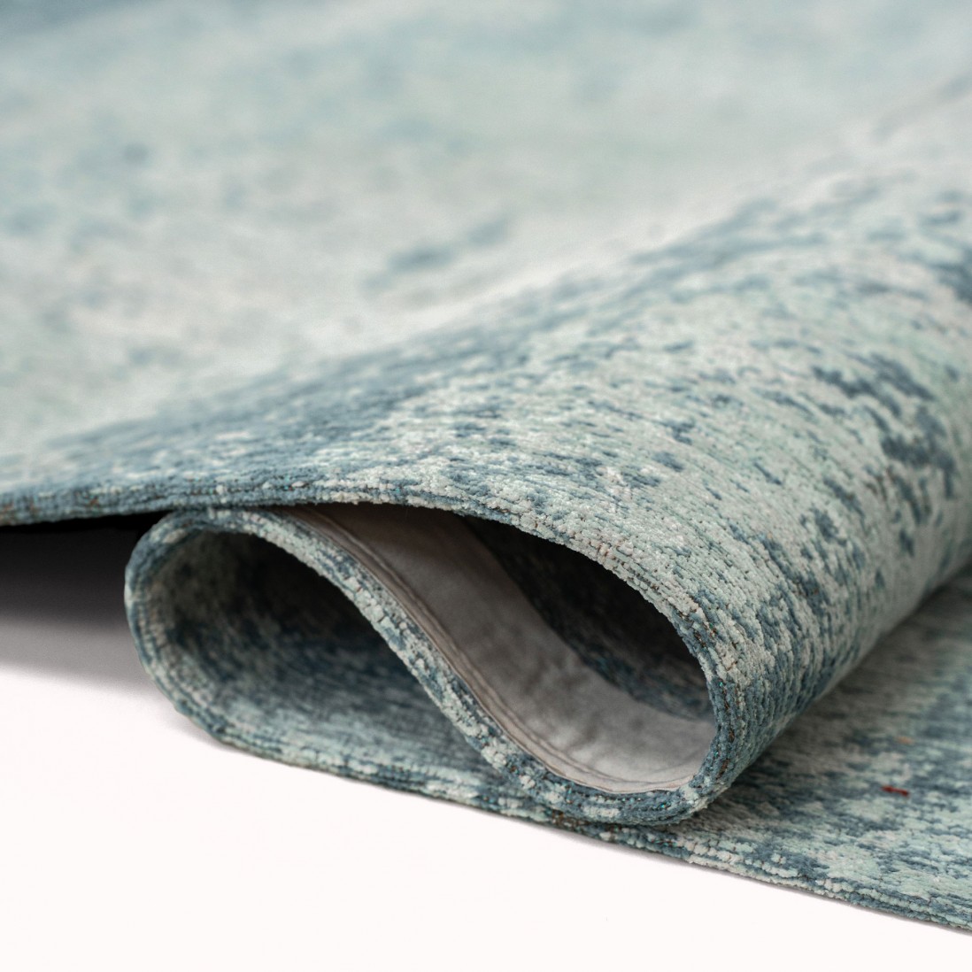Abstract Area Rug Moon Chenille 9656 Blue