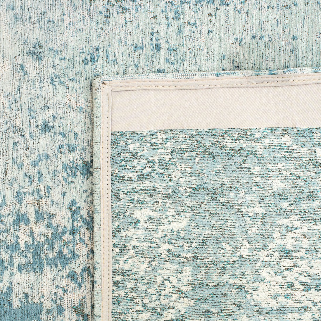 Abstract Area Rug Moon Chenille 9656 Blue