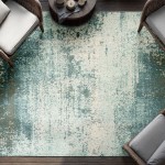 Abstract Area Rug Moon Chenille 9656 Blue