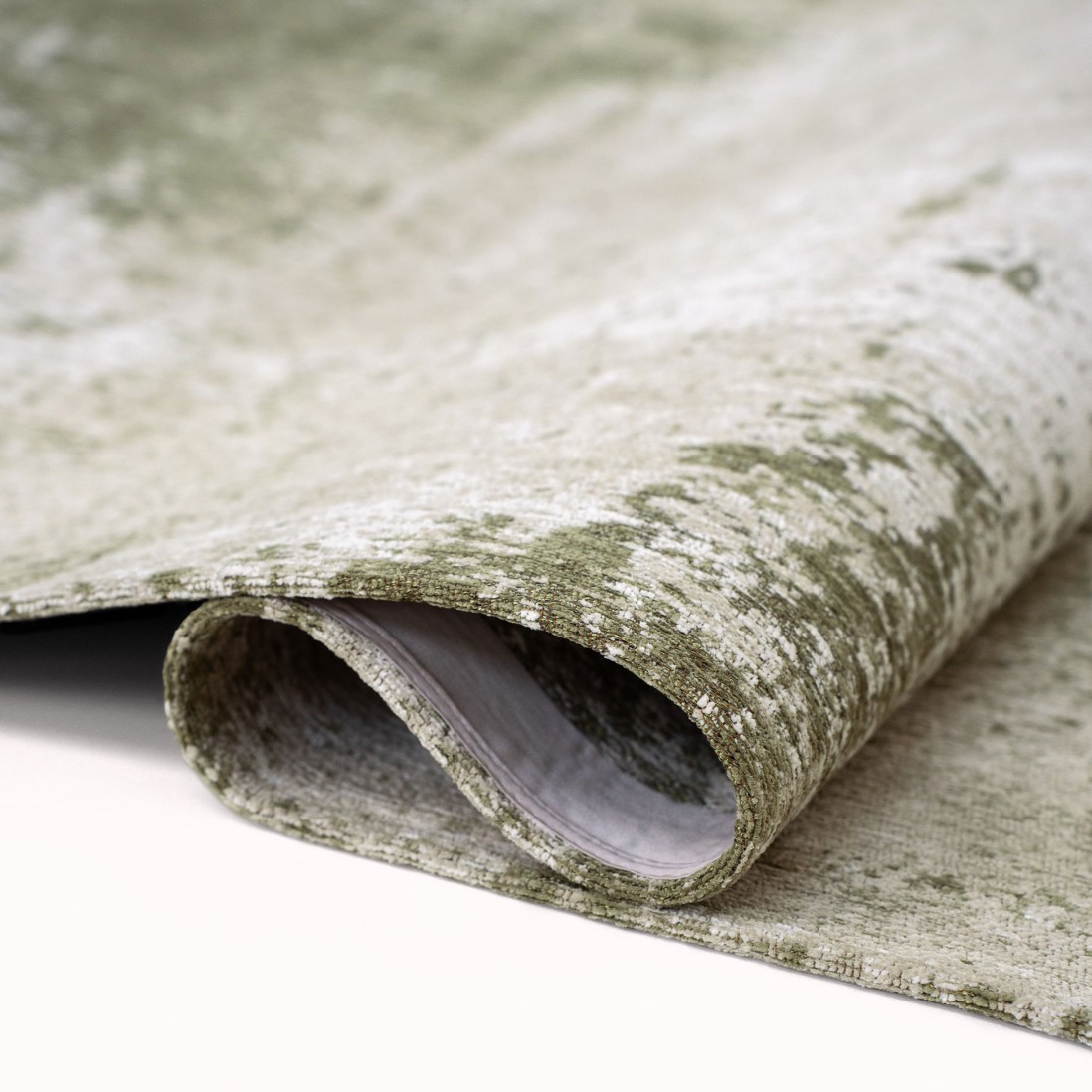 Abstract Area Rug Moon Chenille 9727 Green