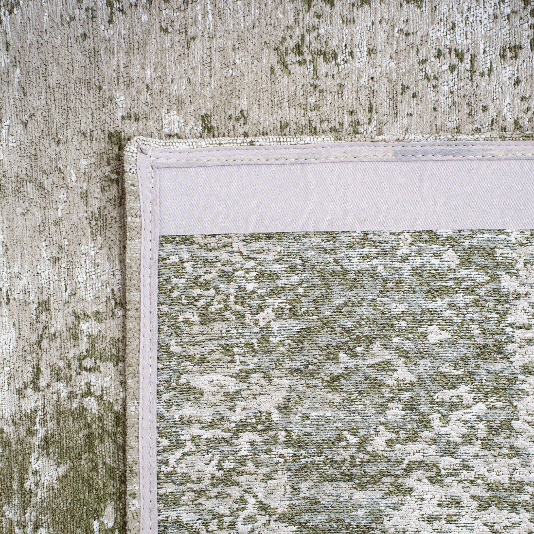 Abstract Area Rug Moon Chenille 9727 Green
