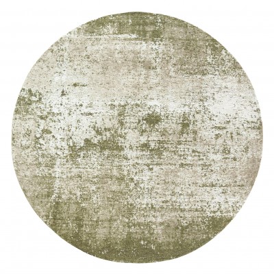 Round Abstract Area Rug Moon Chenille 9727 Green