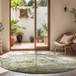 Tapete Redondo Abstrato Moon Chenille 9727 Verde