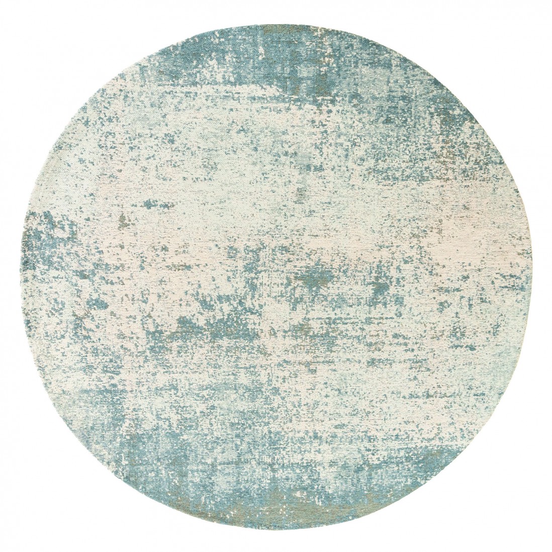Tapete Redondo Abstrato Moon Chenille 9656 Azul