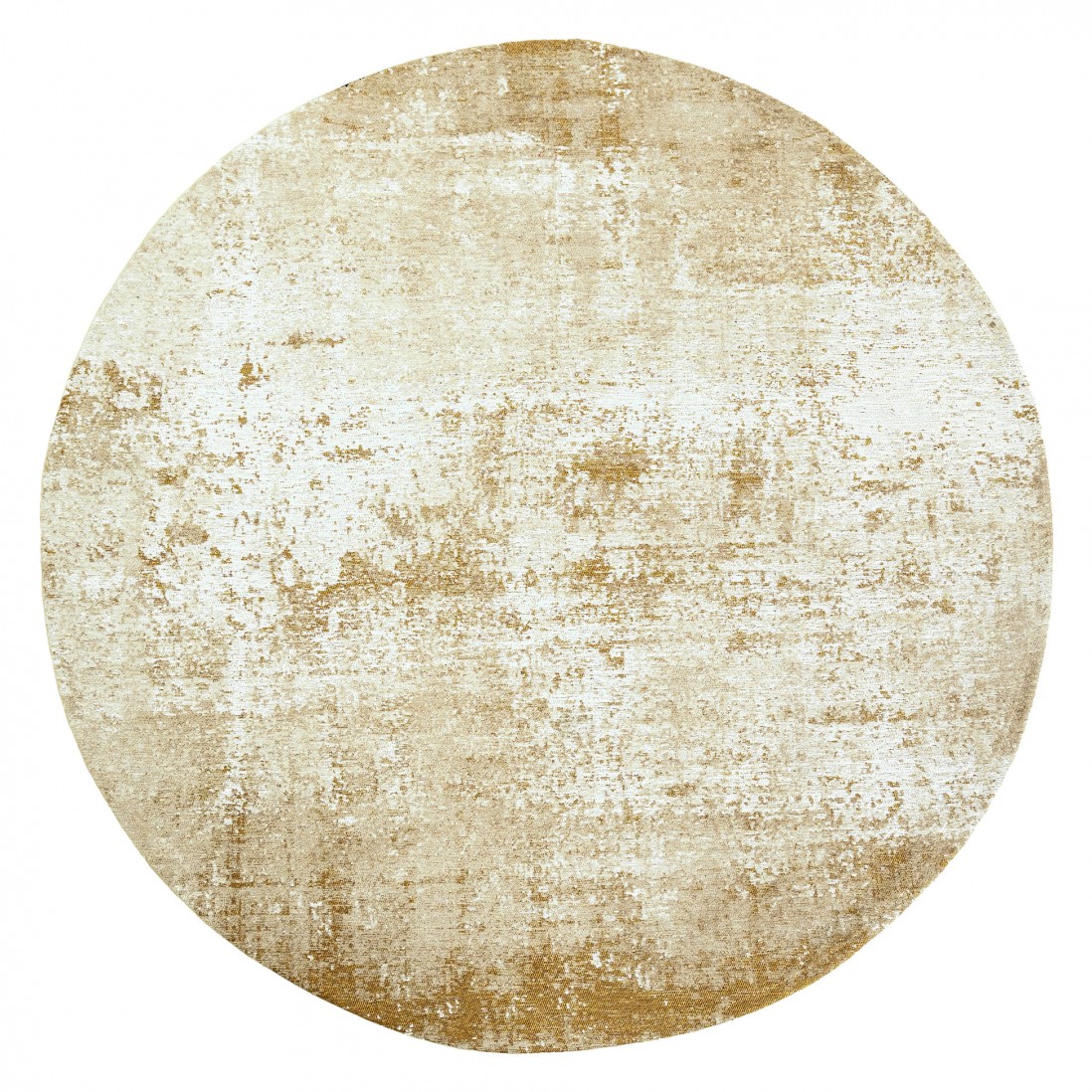 Tapete Redondo Abstrato Moon Chenille 9654 Amarelo