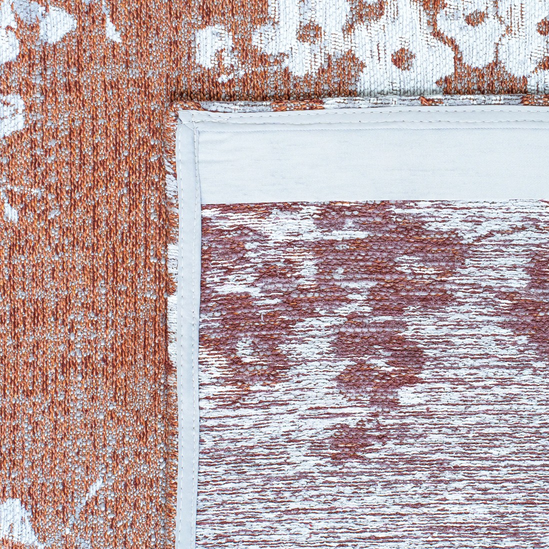 Modern Area Rug Almond Chenille 9371 Orange