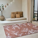 Modern Area Rug Almond Chenille 9371 Orange