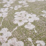 Round Modern Area Rug Almond Chenille 9372 Green