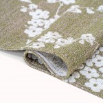 Round Modern Area Rug Almond Chenille 9372 Green