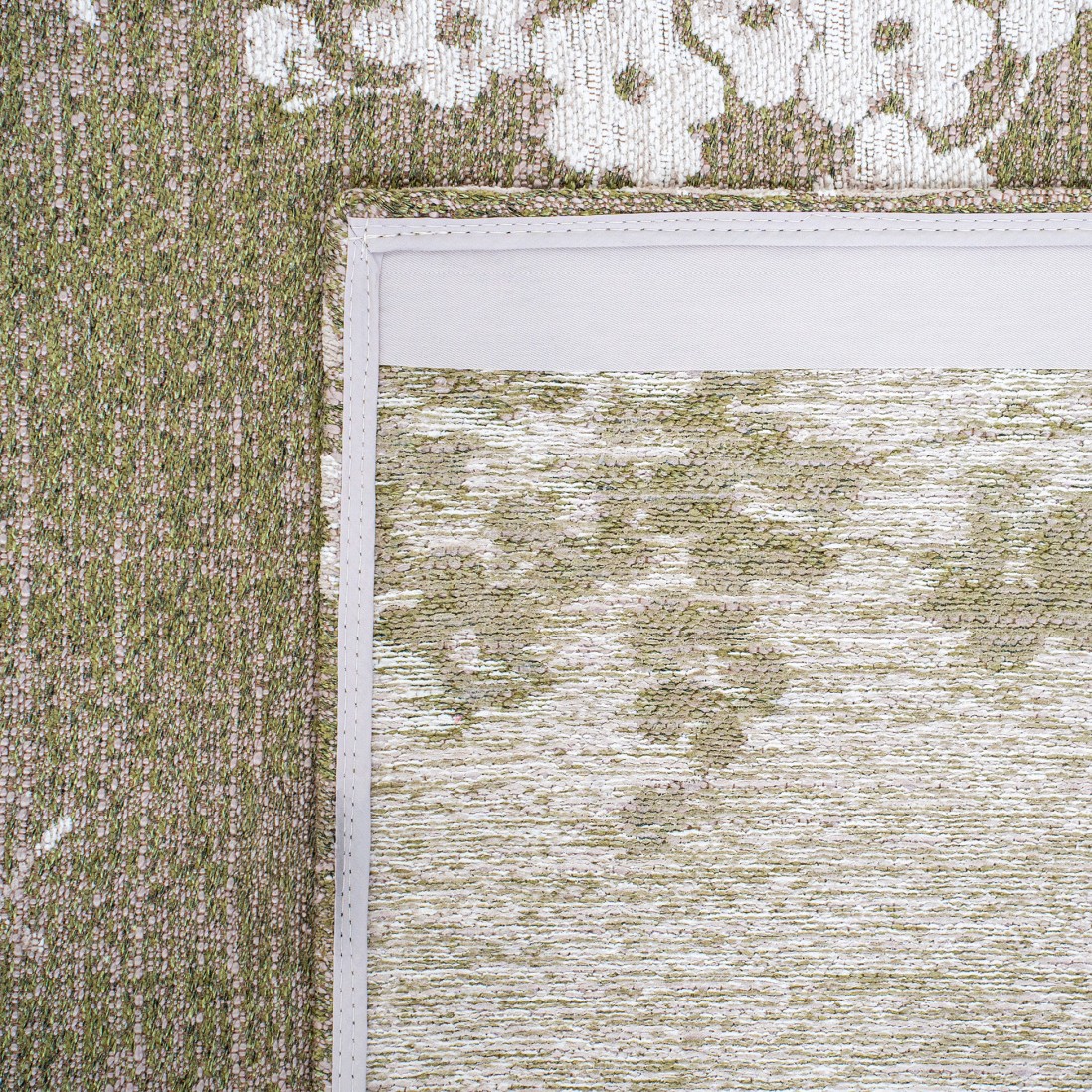 Modern Area Rug Almond Chenille 9372 Green
