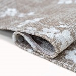 Round Modern Area Rug Almond Chenille 9373 Beige