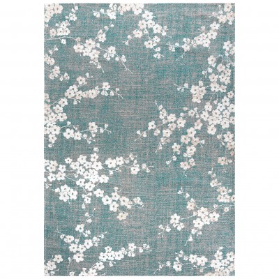 Modern Area Rug Almond Chenille 9850 Blue