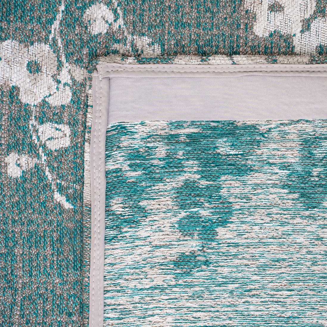 Modern Area Rug Almond Chenille 9850 Blue