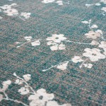 Round Modern Area Rug Almond Chenille 9850 Blue