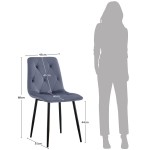 Velvety Dining Chair Grenoble Blue
