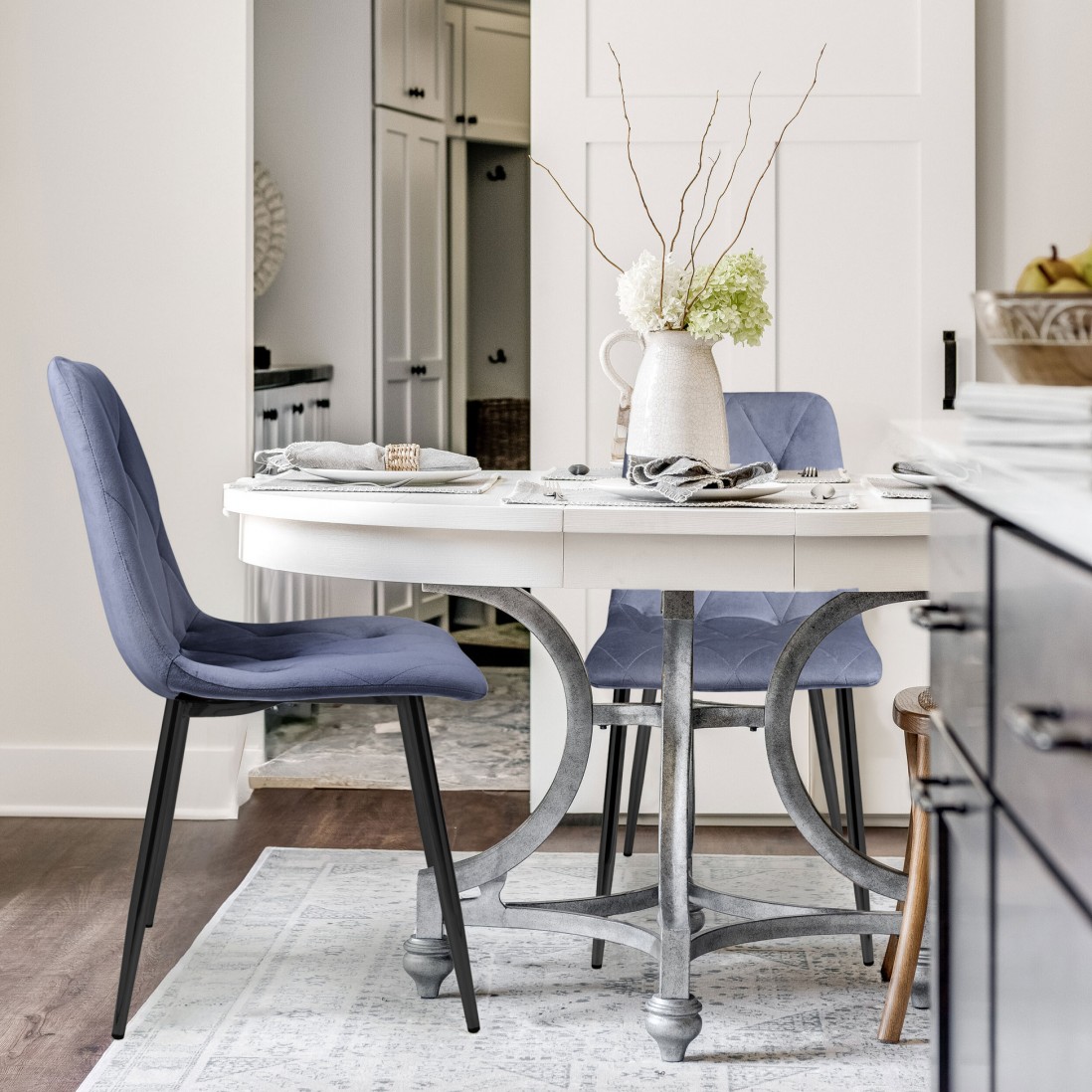 Velvety Dining Chair Grenoble Blue