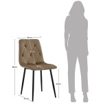 Velvety Dining Chair Grenoble Brown
