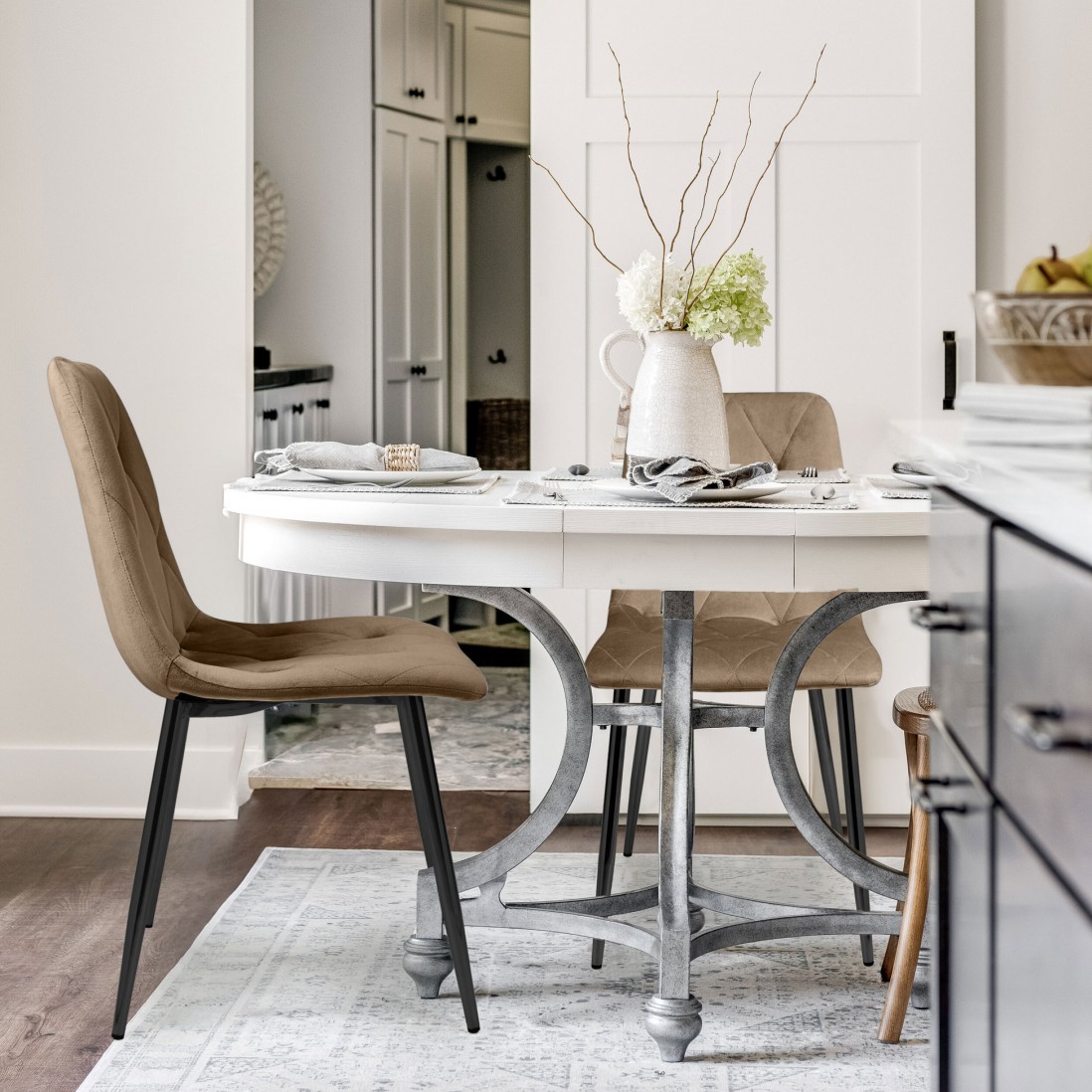 Velvety Dining Chair Grenoble Brown