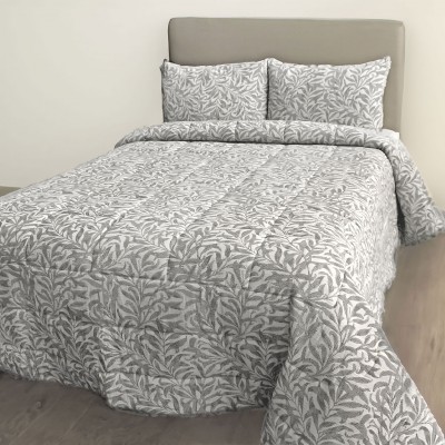 Jasmine Double Bed Bedspread Floral Gray