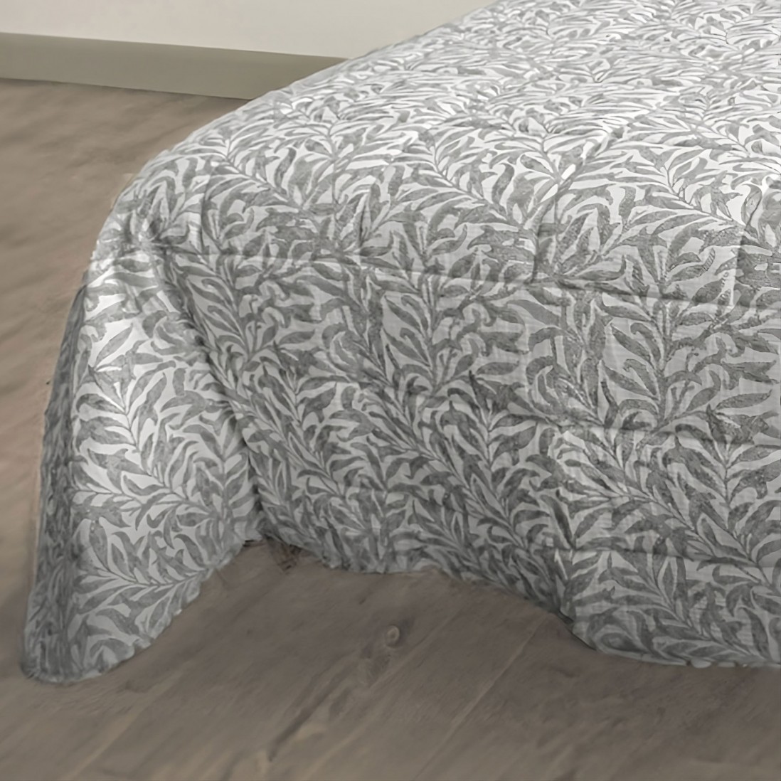 Edredn Cama Doble Jasmine Floral Gris