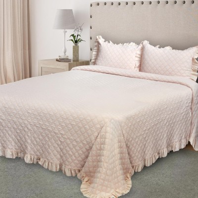 Milan Double Bed Bedspread Geometric Light Pink