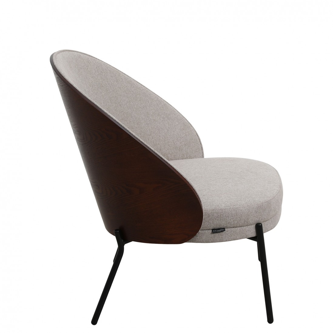 Metal and Fabric Armchair Taupe