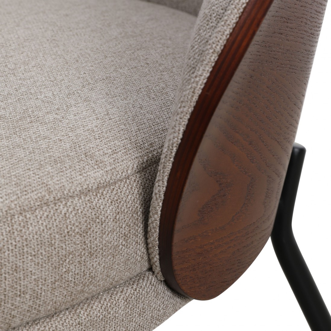 Metal and Fabric Armchair Taupe