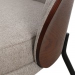 Metal and Fabric Armchair Taupe