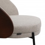 Metal and Fabric Armchair Taupe