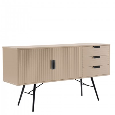 Wooden Sideboard with 2 Doors and 2 Drawers Pavo Beige