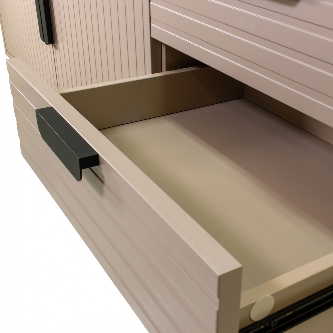 Wooden Sideboard with 2 Doors and 2 Drawers Pavo Beige