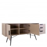Wooden Sideboard with 2 Doors and 2 Drawers Pavo Beige