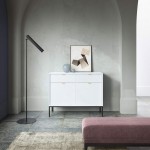 Wooden 2-Door with Drawers Sideboard Virgo White