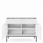 Wooden 2-Door with Drawers Sideboard Virgo White