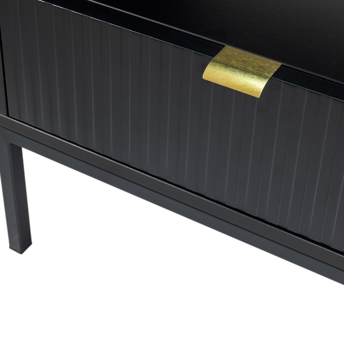 Wooden Bedside Table with Drawer Virgo Black