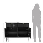 Wooden 2-Door with Drawers Sideboard Virgo Black